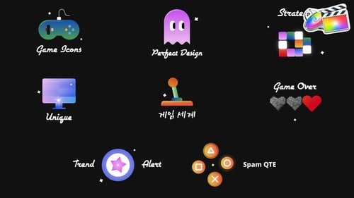 Download Games Icons And Titles | FCPX Apple Motion Template