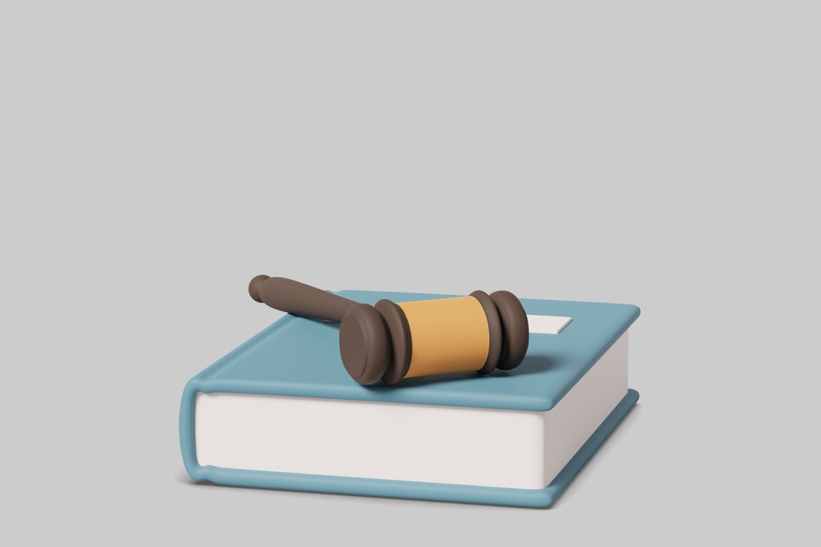 Download Gavel on a book 3D Model