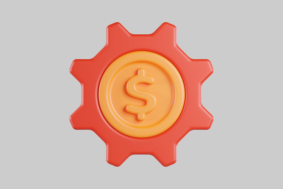 Download Gear with coin. 3D Model