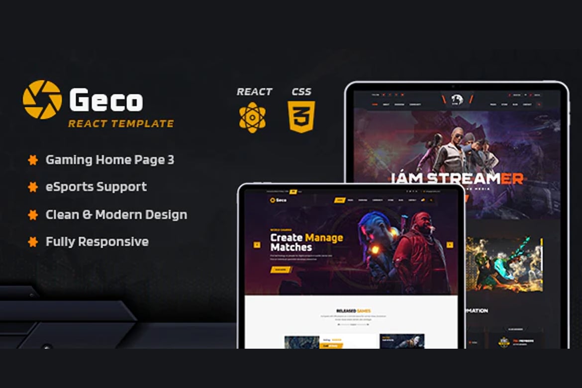 Download Geco - eSports Gaming React JS Template