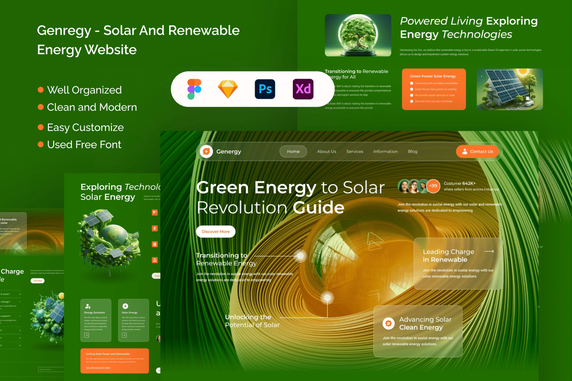 Download Genregy - Solar And Renewable Energy Website Figma Design