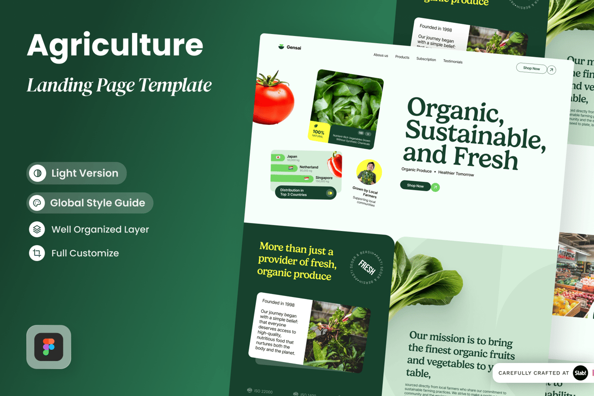 Download Gensai - Agriculture Company Landing Page Figma Design