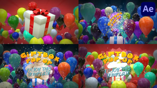 Download Gift Box Pop Up for After Effects After Effect Template