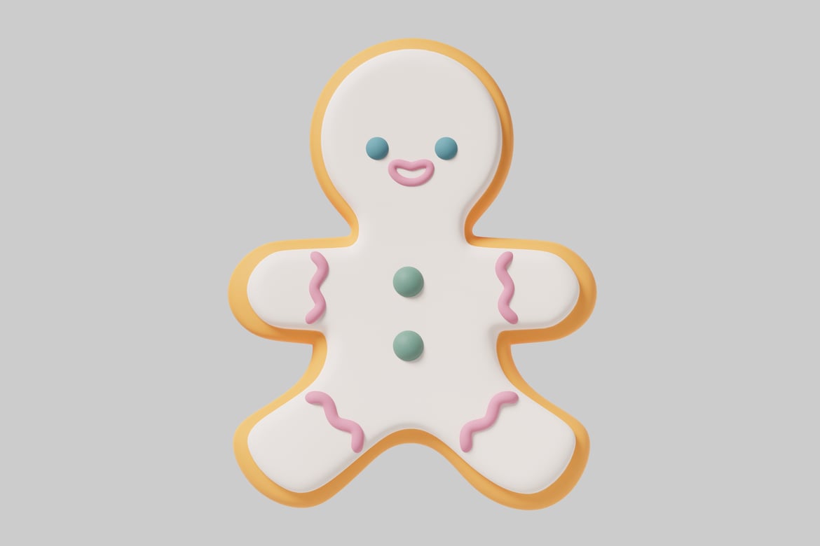 Download Gingerbread man cookie 3D Model