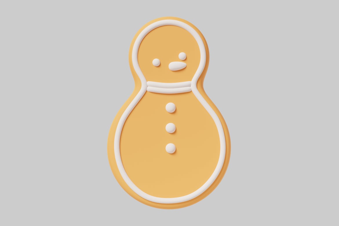 Download Gingerbread Snowman 3D Model