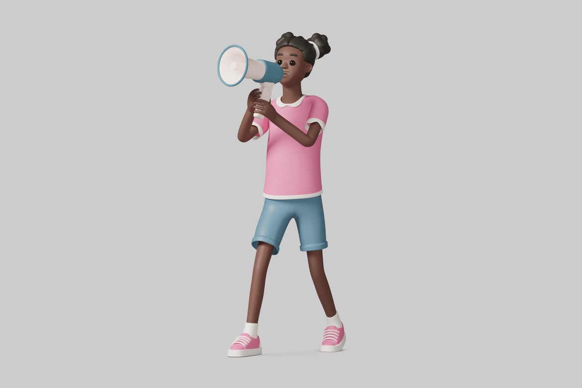 Download Girl with a megaphone 3D Model