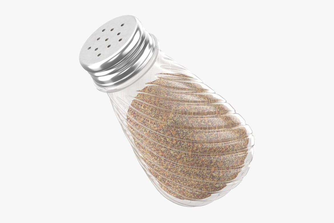 Download Glass Salt Shaker with Spiral Design and Silver Lid 3D Model