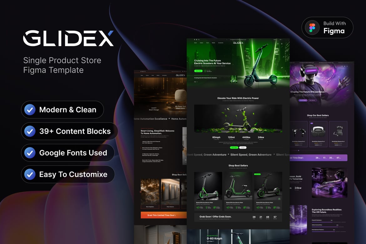 Download GlideX - Single Product Figma Template Figma Design