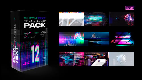 Download Glitch Text Transitions Pack 12 | MOGRT Premiere Pro Template