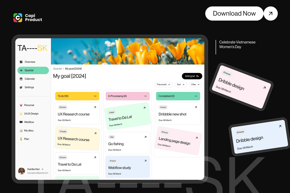 Download Goals Management Webapp Design Concept Figma Design