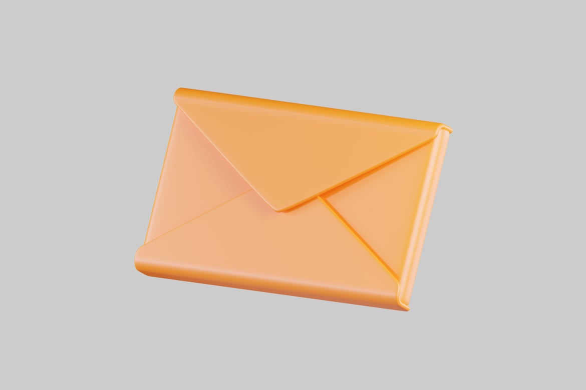 Download Golden Envelope with Yellow Detailing 3D Model