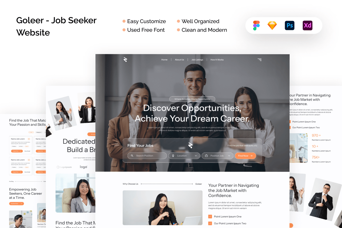 Download Goleer - Job Seeker Website Figma Design