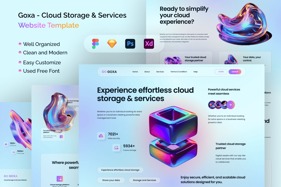 Download Goxa - Cloud Storage & Services Website Figma Design