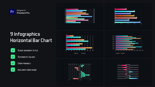 Download Gradient Horizontal Bar Infographics | Premiere Pro Premiere Pro Template