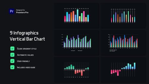 Download Gradient Vertical Bar Infographics | Premiere Pro Premiere Pro Template