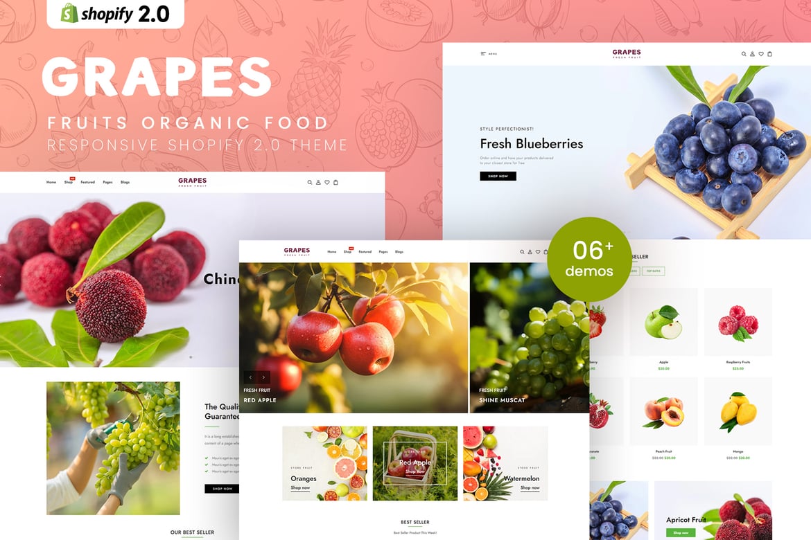 Download Grapes - Fruits Organic Food Shopify 2.0 Theme