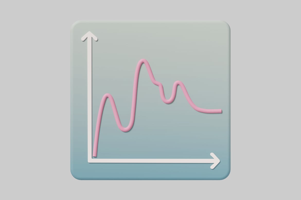 Download Graph with Pink Line on Light Blue Background 3D Model