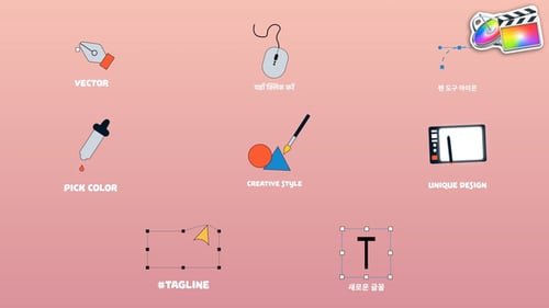 Download Graphic Design Icons And Titles for FCPX Apple Motion Template