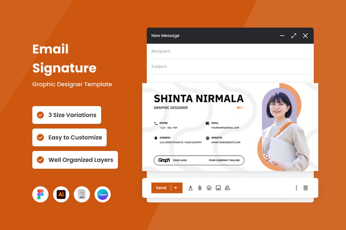 Download Graphic Designer - Email Signature Template V1 Figma Design