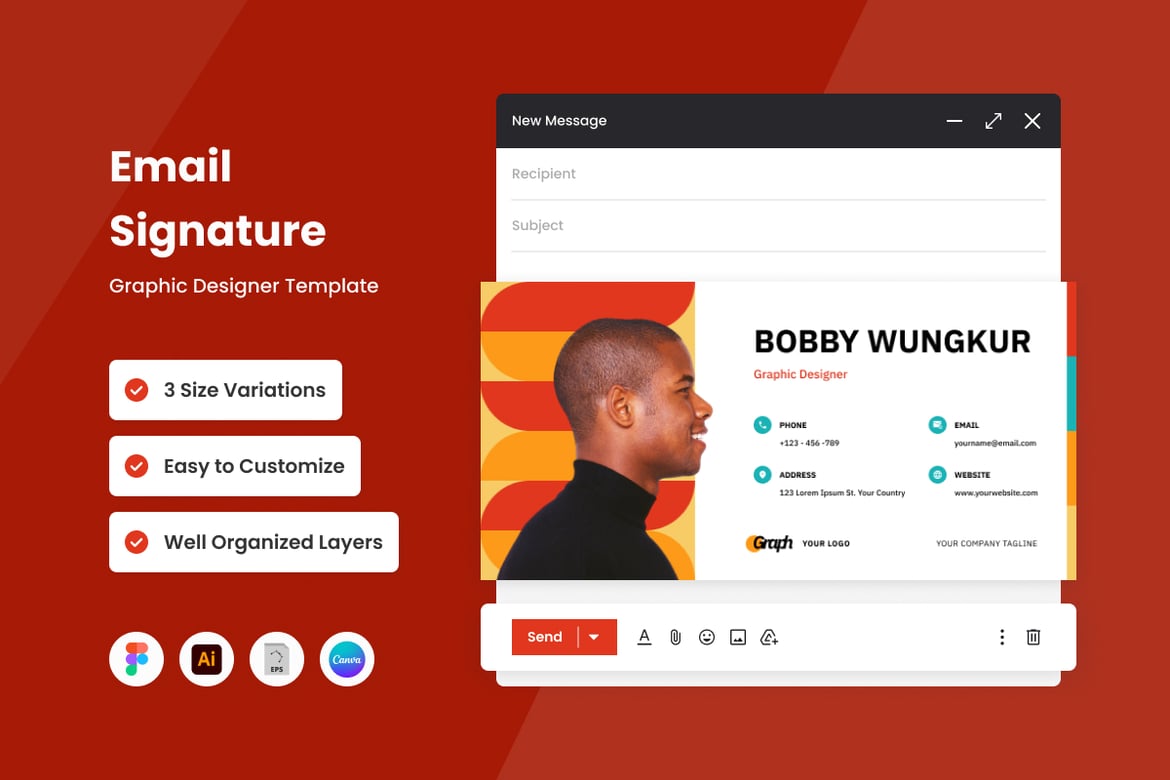 Download Graphic Designer - Email Signature Template V2 Figma Design