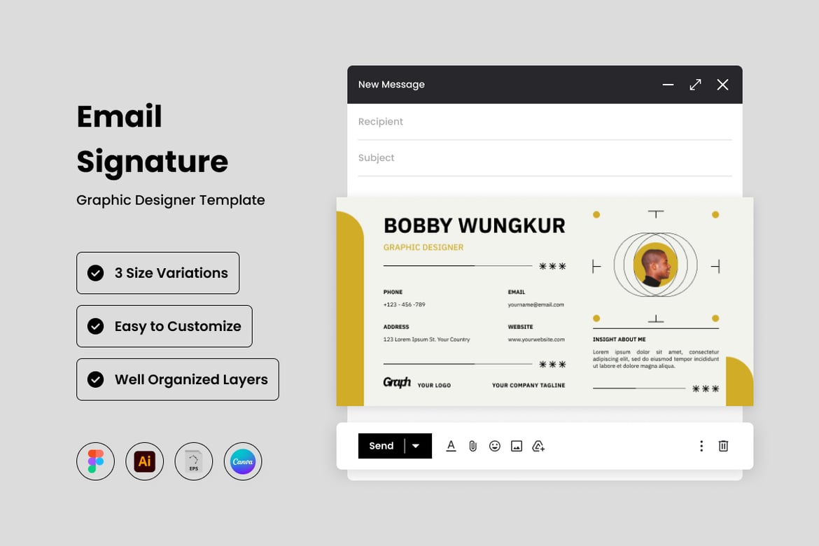 Download Graphic Designer - Email Signature Template V3 Figma Design