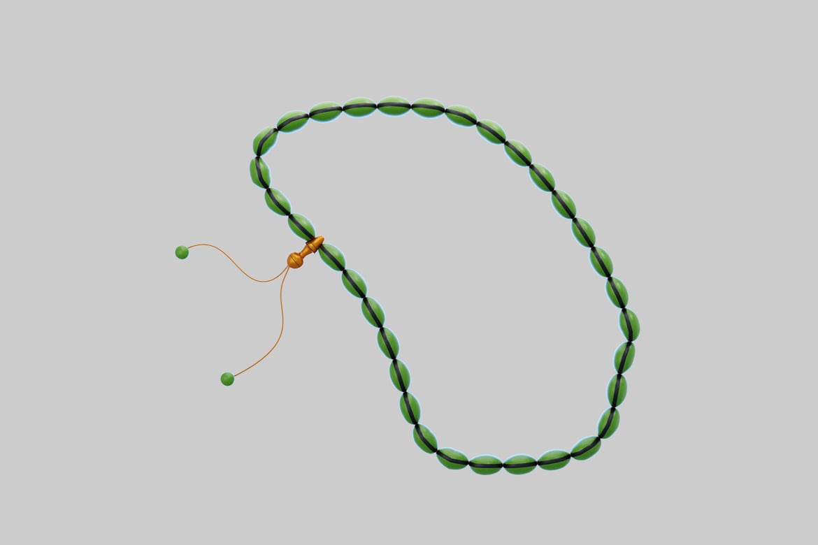 Download Green beaded necklace or bracelet 3D Model