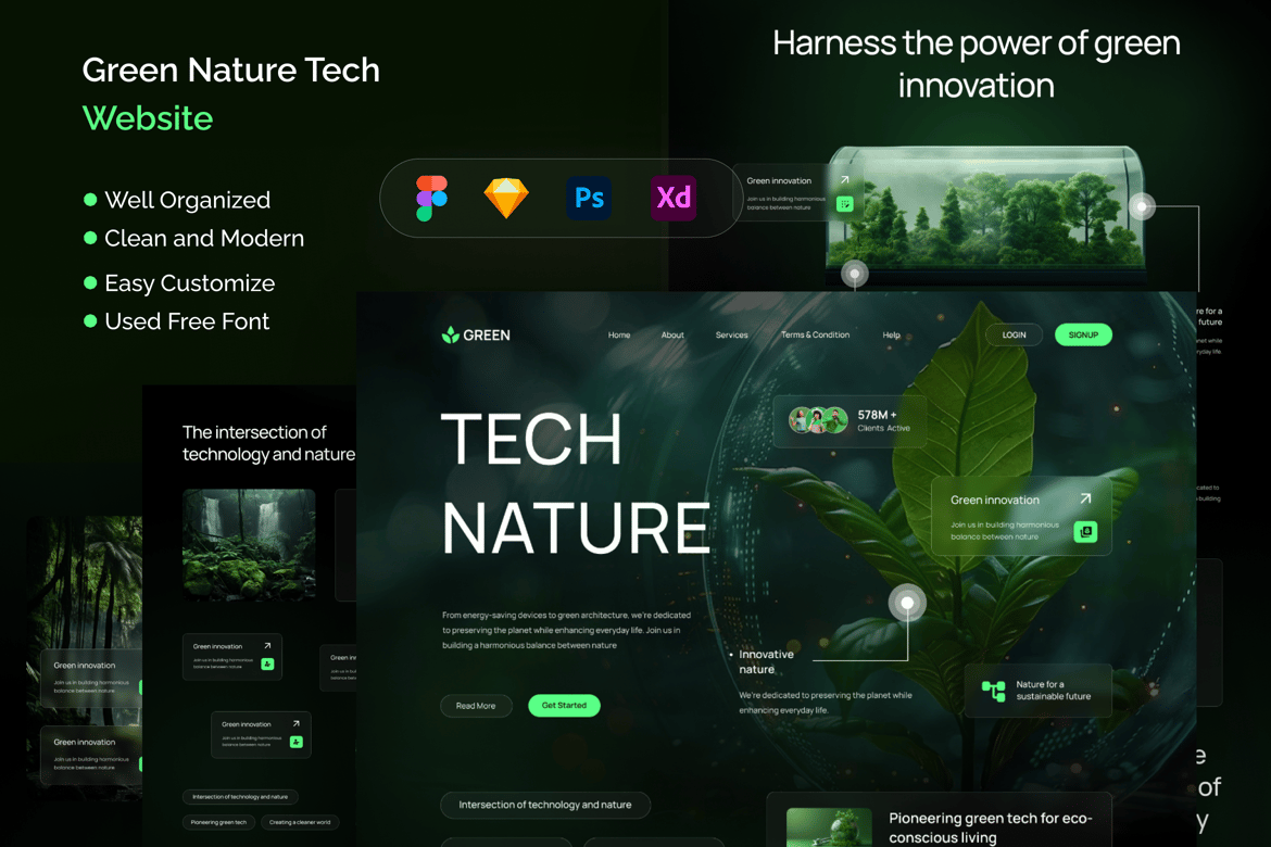 Download Green Nature Tech Website Figma Design