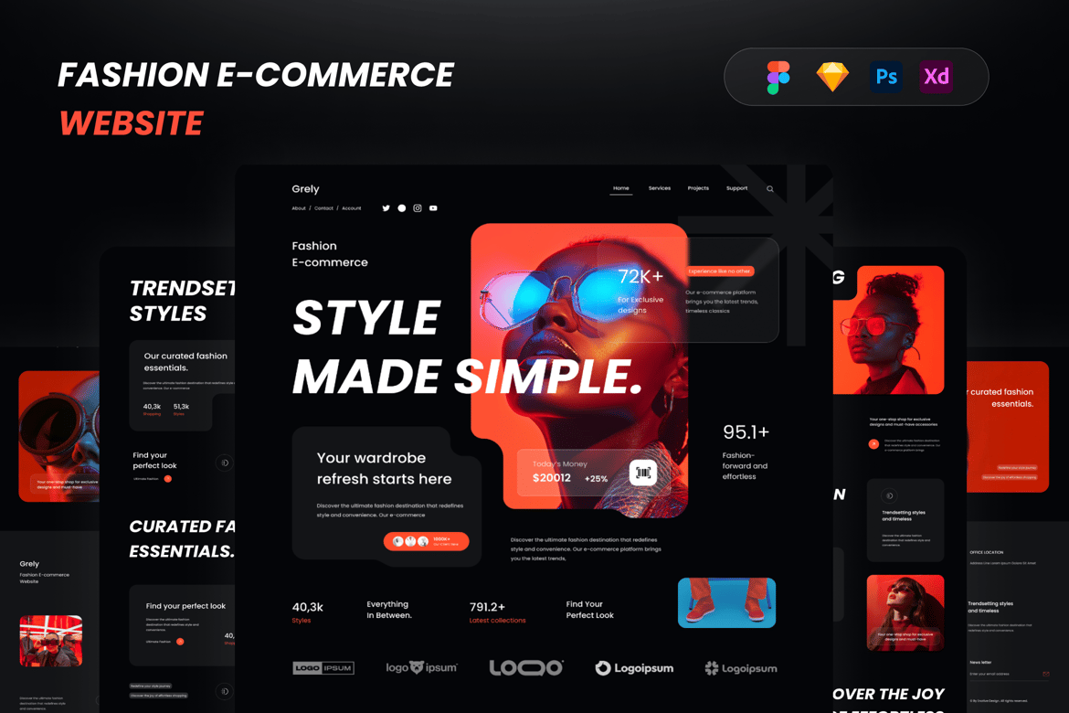 Download Grely - Fashion E-commerce Website Figma Design