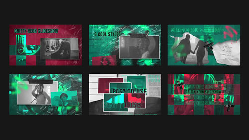 Download Gritty Neon Slideshow Premiere Pro Template