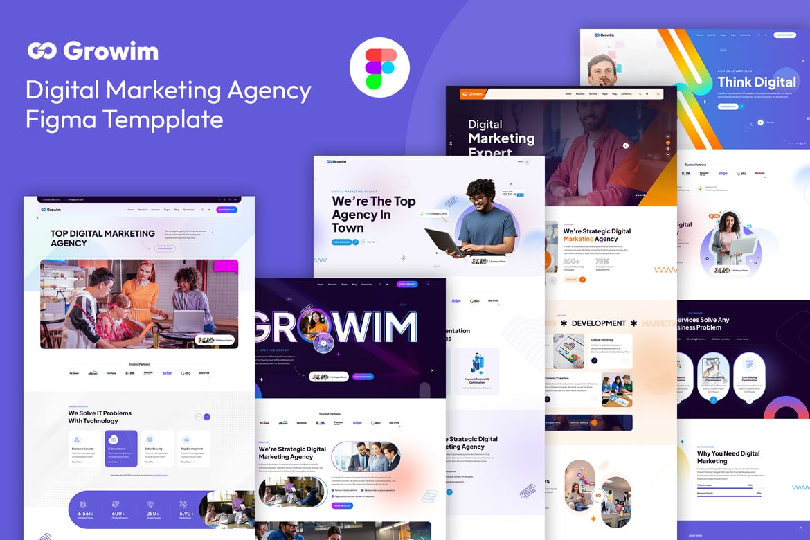 Download Growim - Creative Agency Figma Template Figma Design