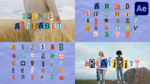 Download Grunge Alphabet for After Effects After Effect Template