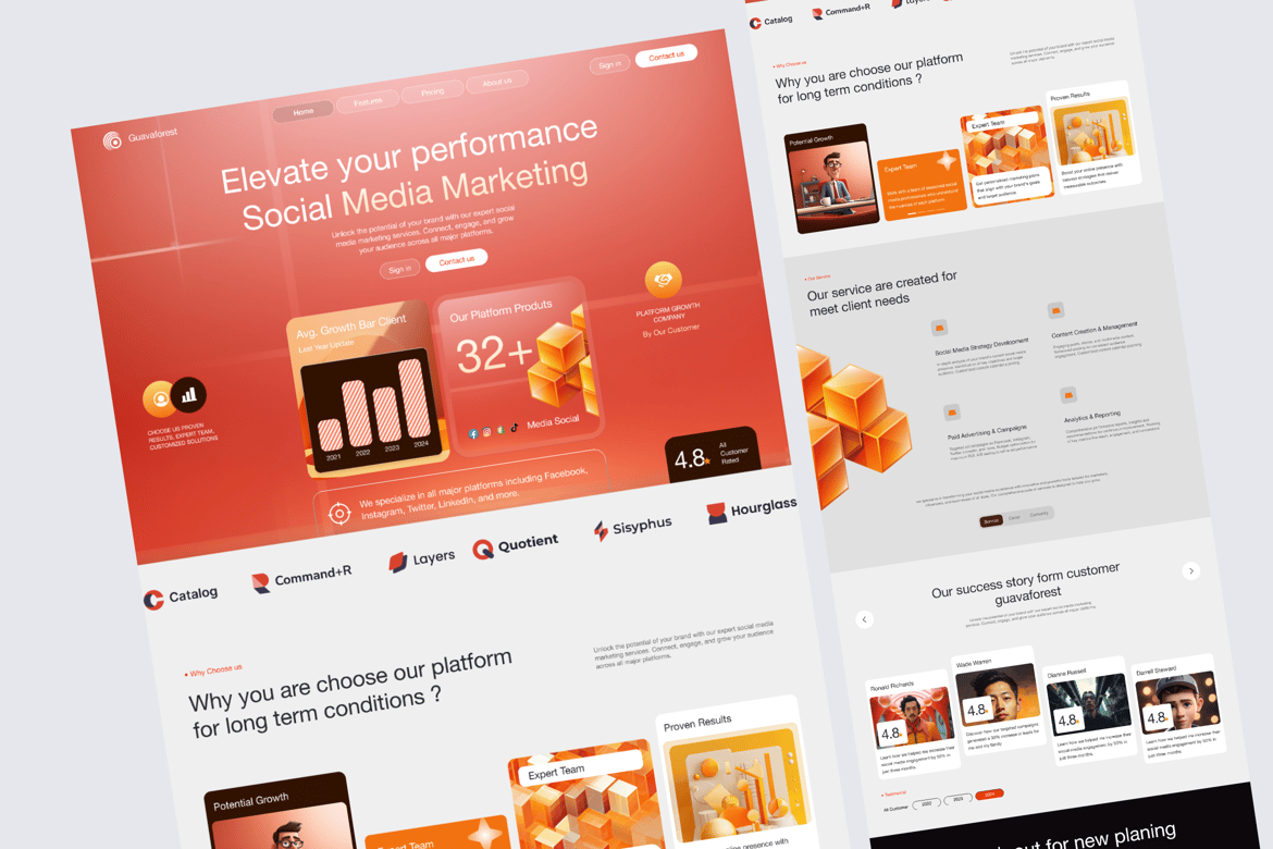 Download Guavaforest - Media Marketing Figma Design