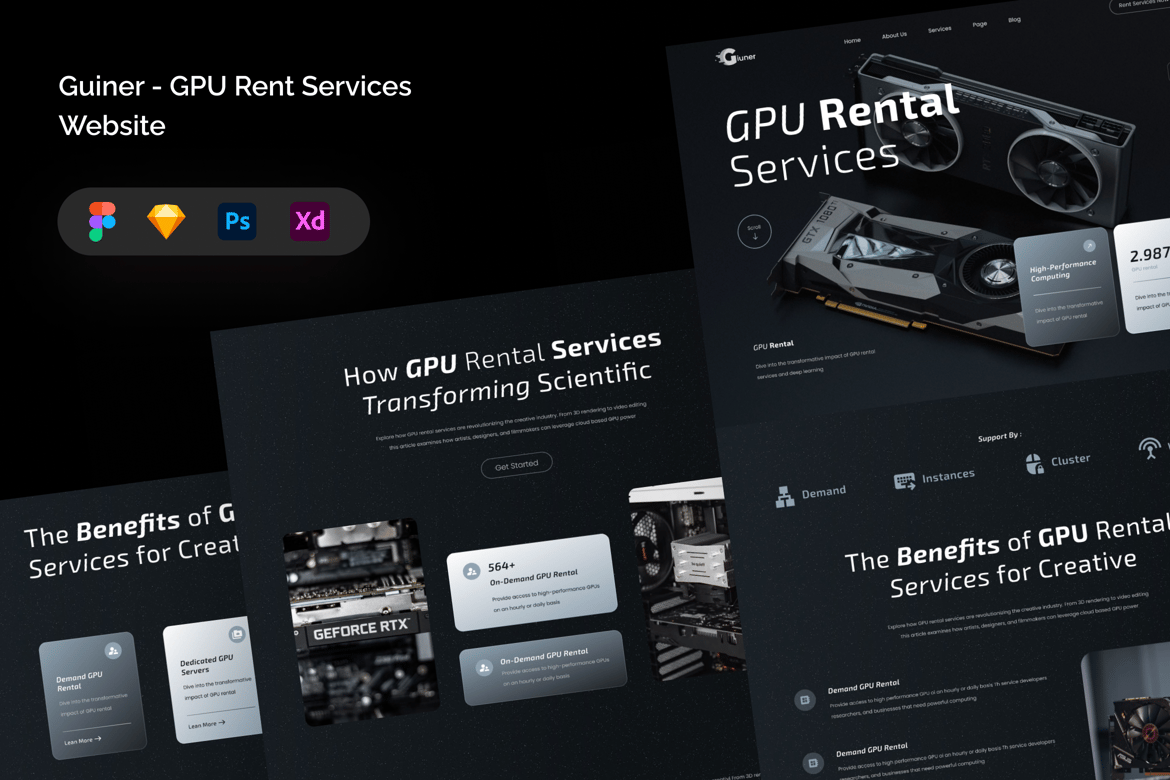 Download Guiner - GPU Rent Services Website Figma Design