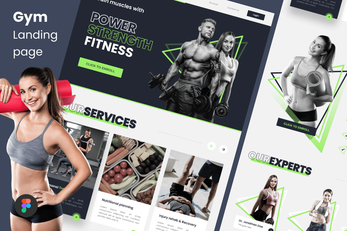 Download Gym and Fitness Landing Page Figma Design