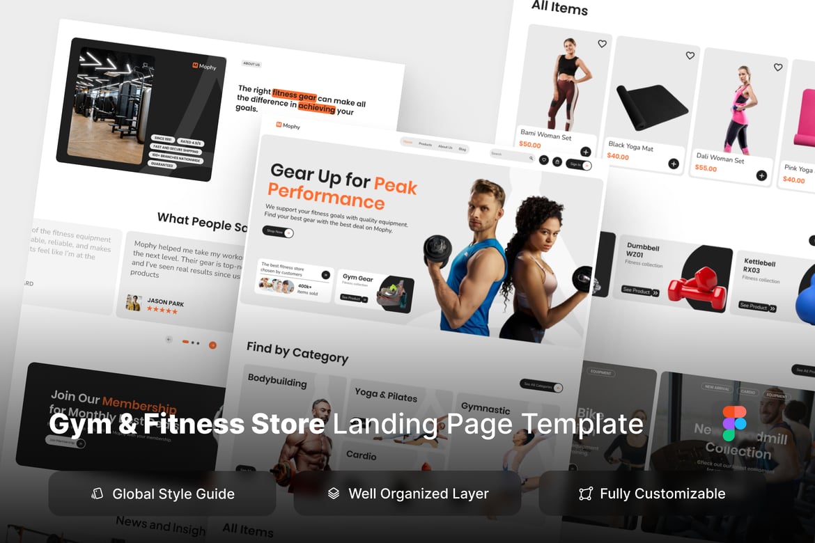 Download Gym and Fitness Store Website Design Figma Design