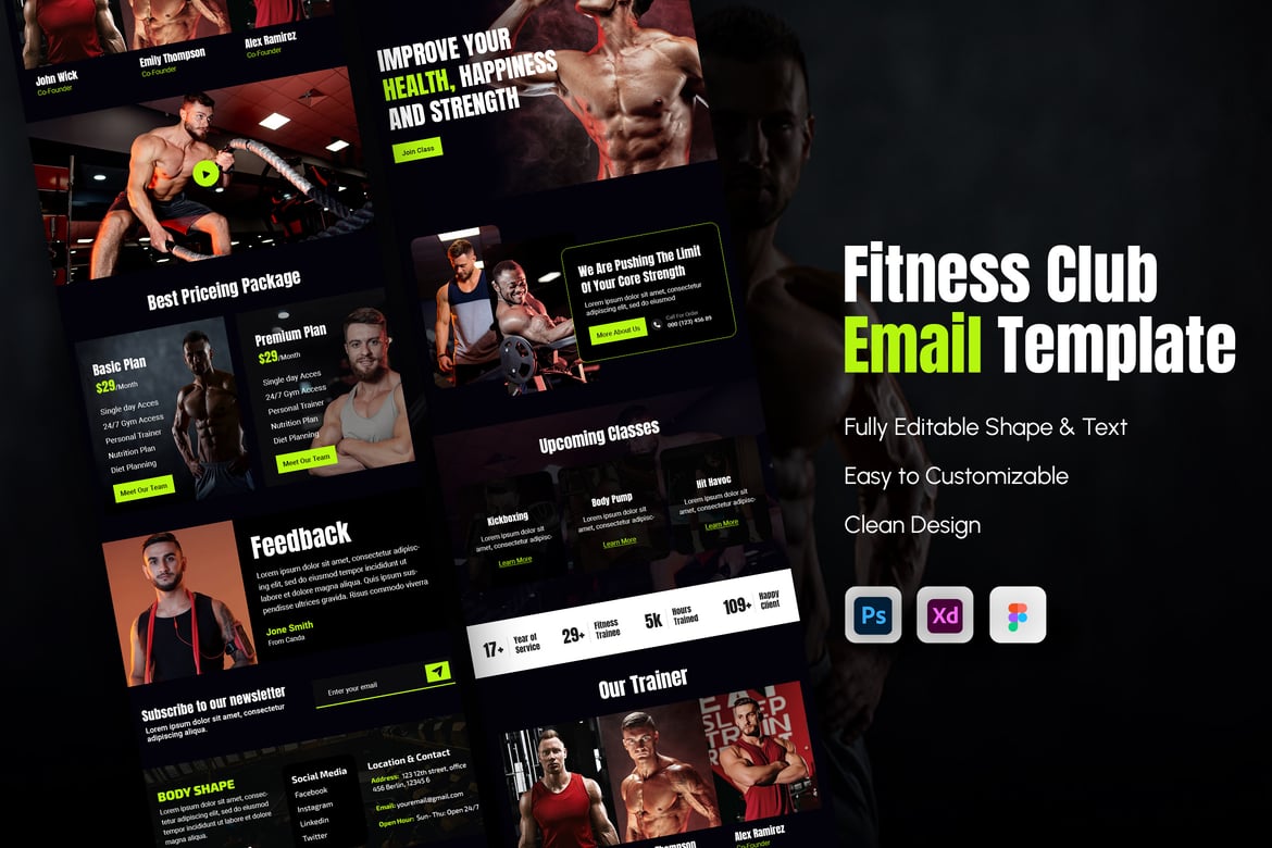 Download Gym Email Newsletter Template Figma Design