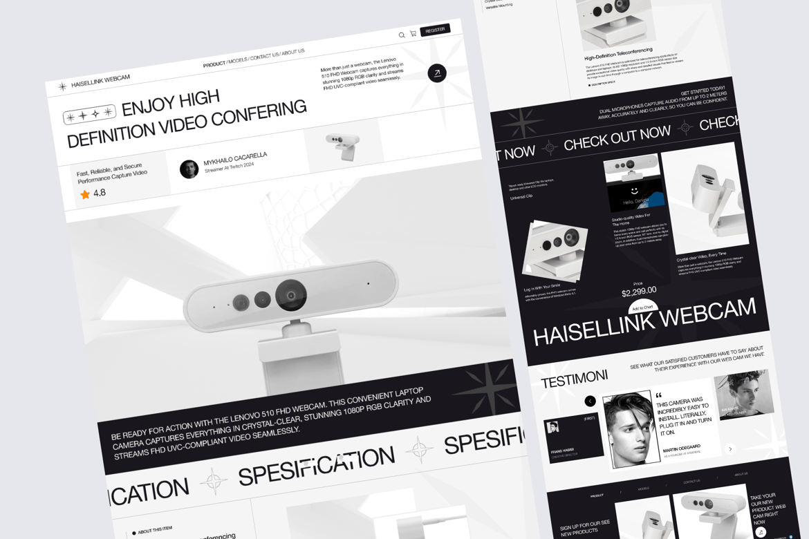 Download haisellink webcam - Product Ecommerce Figma Design