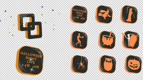 Download Halloween 3D logo loop After Effect Template