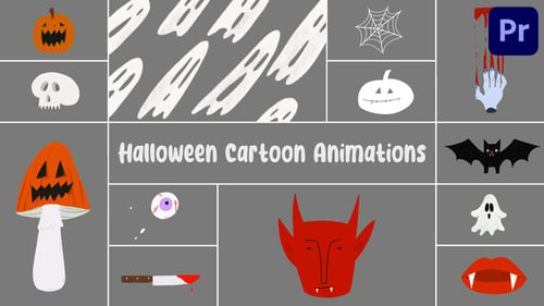 Download Halloween Cartoon Animations for Premiere Pro Premiere Pro Template