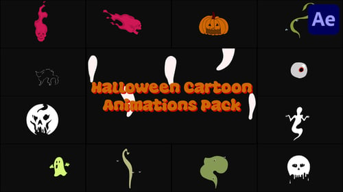 Download Halloween Cartoon Animations Pack for After Effects After Effect Template