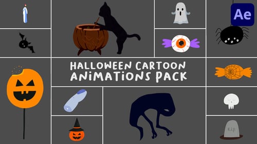 Download Halloween Cartoon Animations Pack for After Effects