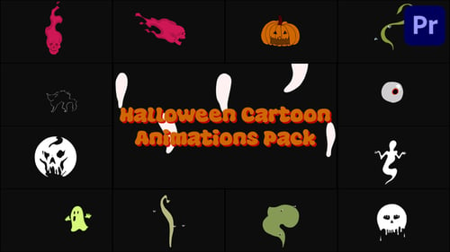 Download Halloween Cartoon Animations Pack for Premiere Pro Premiere Pro Template