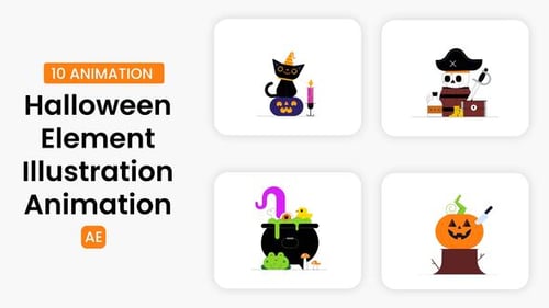 Download Halloween Element Illustration After Effect Template