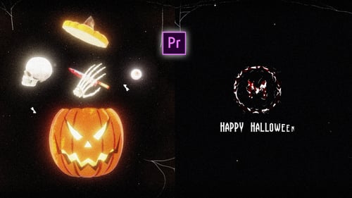 Download Halloween Retro Logo Premiere Pro Template