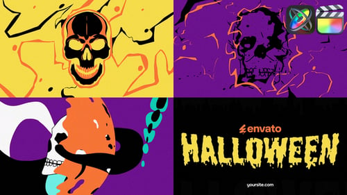 Download Halloween Skull Opener for FCPX Apple Motion Template