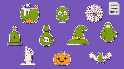 Download Halloween Sticker | MOGRT Premiere Pro Template