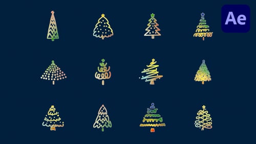 Download Hand Drawn Christmas Tree | AE After Effect Template