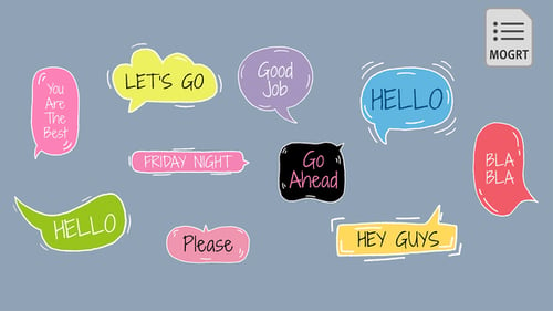 Download Hand Drawn Speech Bubble | MOGRT Premiere Pro Template