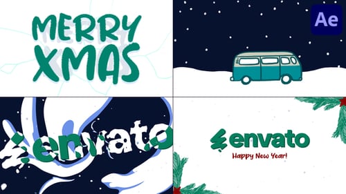 Download Hand Drawn Xmas Logo for After Effects After Effect Template