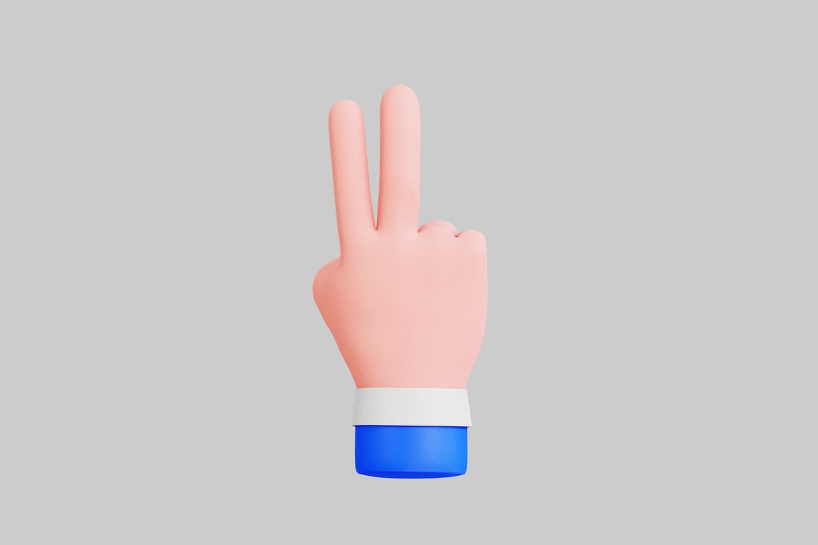 Download Hand in a V-shape 3D Model